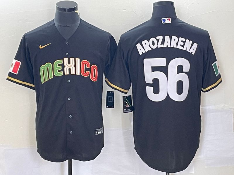 Men 2023 World Cub Mexico #56 Arozarena Black Nike MLB Jersey10